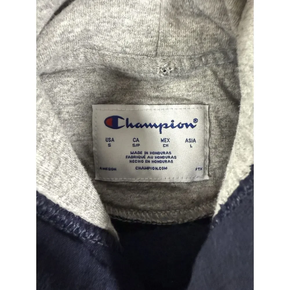 Champion Hoodie Mens Small Blue‎ Spellout Pullover
